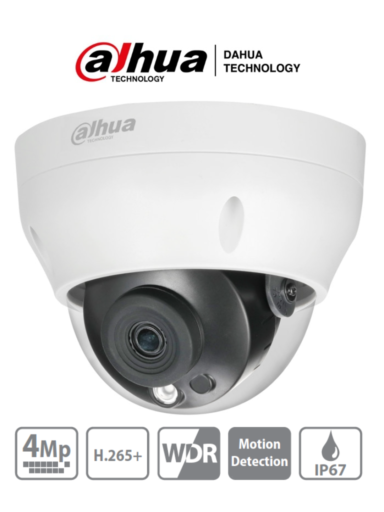 DAHUA IPC-HDPW1431R1-S4 - Camara IP Domo de 4 Megapixeles/ Lente de 2.8mm/ IR de 30 Mts/ H.265/ WDR Real/ IP67/ PoE/ 3D DNR/ HLC/ DAHUA IPC-HDPW1431R1-S4 - Camara IP Domo de 4 Megapixeles/ Lente de 2.8mm/ IR de 30 Mts/ H.265/ WDR Real/ IP67/ PoE/ 3D DNR/ HLC/